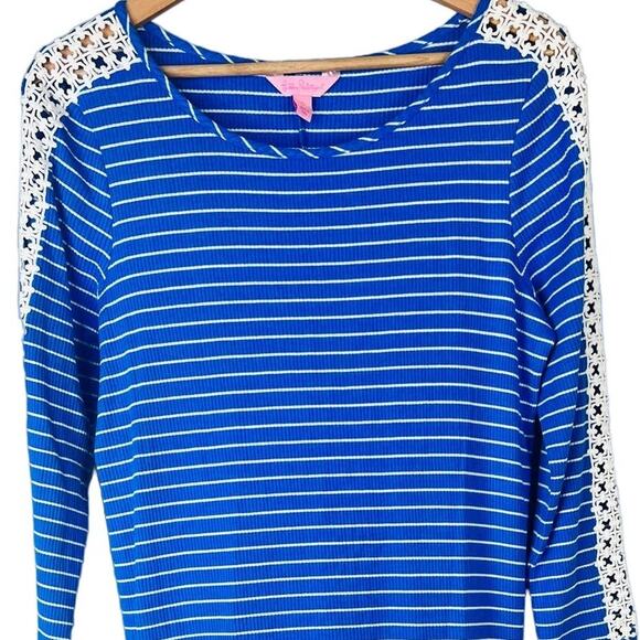 Lilly Pulitzer Womens L Preppy Coastal Nautical Boho Marlowe Shift Dress Striped - Picture 1 of 11